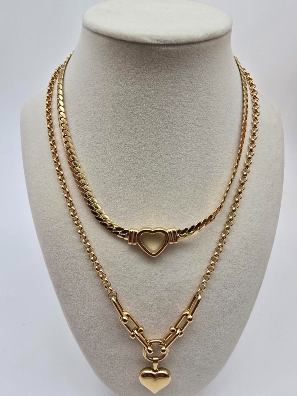 2 Stainless Steel Cuban Fashion Style Necklaces Non-Tarnish - Picture 6 of 7